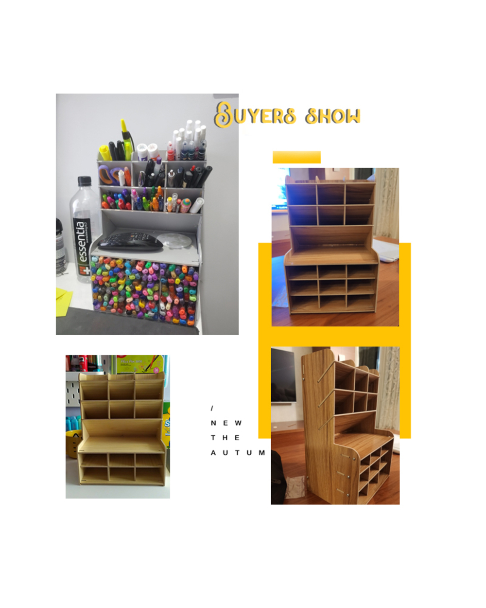 2021 Creative Multi-Function Wooden Desktop Pen Holder Office School Stationery Storage Stand Case Desk Pen Pencil Orga front-5