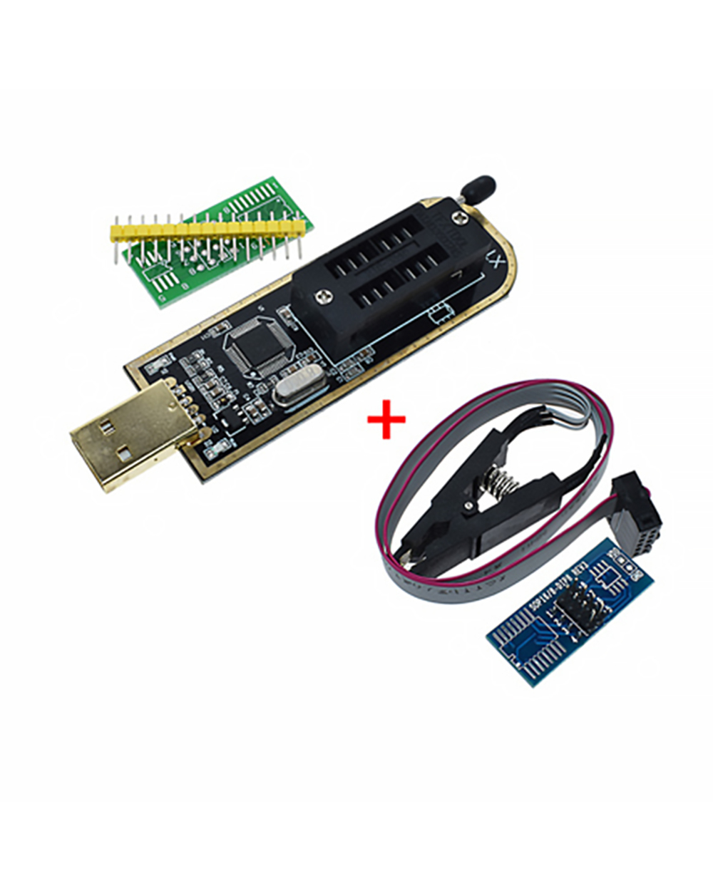 Ch341a Xtw100 24 25 Series Eeprom Flash Bios Ch341 Usb Programmer Module + Soic8 Sop8 Test Clip For Eeprom 93Cxx / 25Cx front-4
