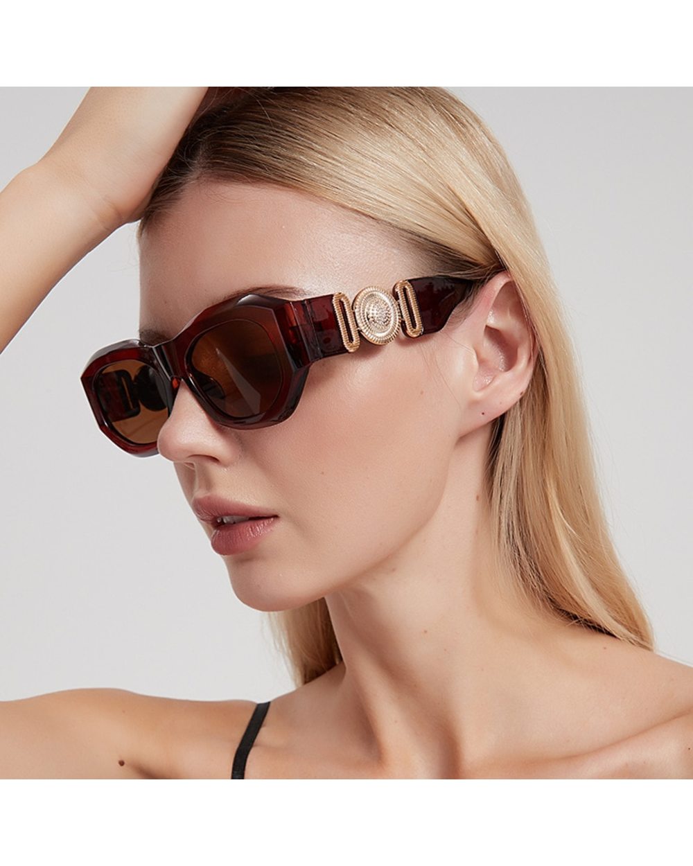 Fashion Brand Design Vintage Small Rectangle Sunglasses Women Men Retro Cutting Lens Gradient Square Sun Glasses Female front-1