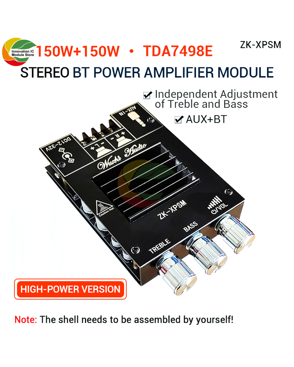 Zk-Ht21/1602T/Xpsm/Xps 150W/160Wx2 Audio Power Amplifier Board Module 2.0 Two-Channel Stereo Tda7498e Power Amplifier B front-3