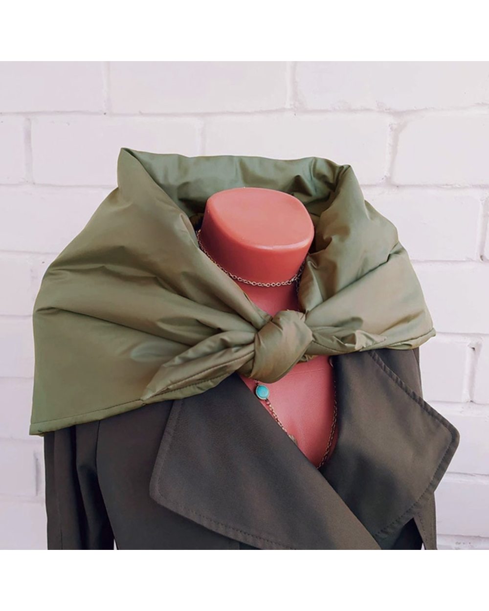 Fashion Top Head Hood Scarf-Hood Winter Scarves Woman Quilted Puffy Headscarf Casual Solid Keep Warm Shawls Windproof H front-5