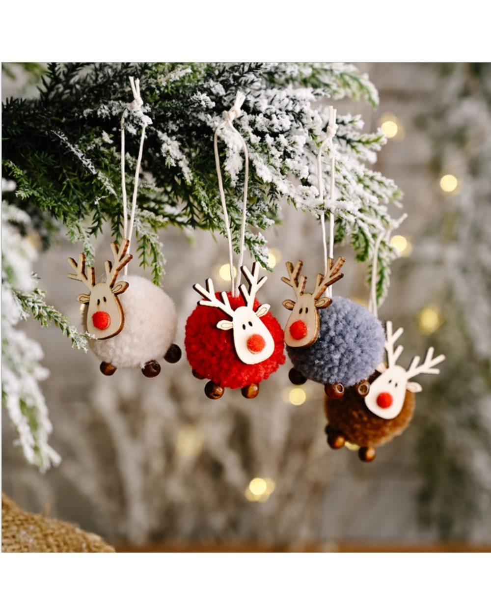 Cute Cloth Plush Deer Pendant Christmas Tree Decor Hanging Ornaments Christmas Decoration Xmas 2021 New Year Xmas Decor front-2