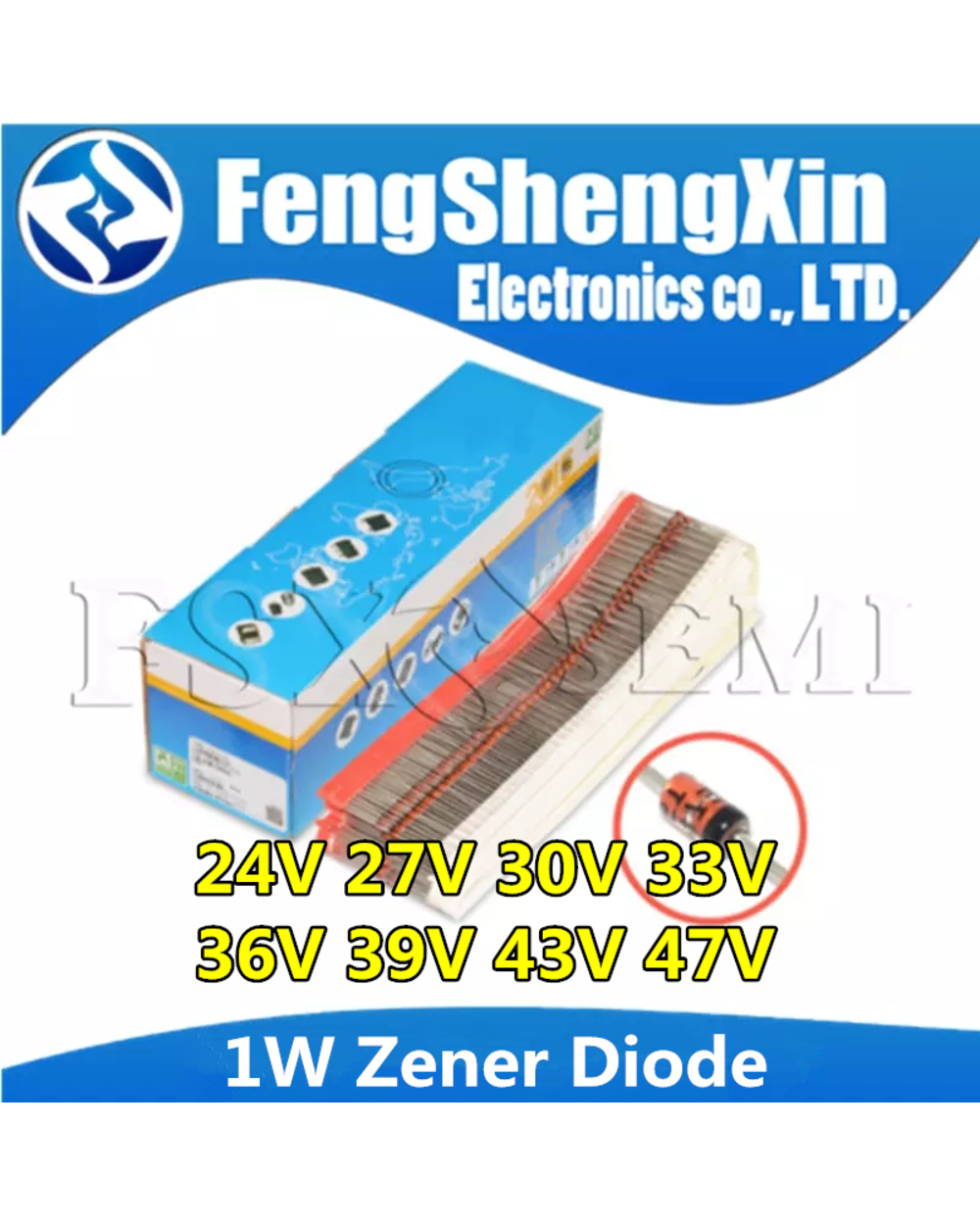100Pcs 1W Zener Diode 24V 27V 30V 33V 36V 39V 43V 47V 1N4749a 1N4750a 1N4751a 1N4752a 1N4753a 1N4754a 1N4755a 1N4756a front-0