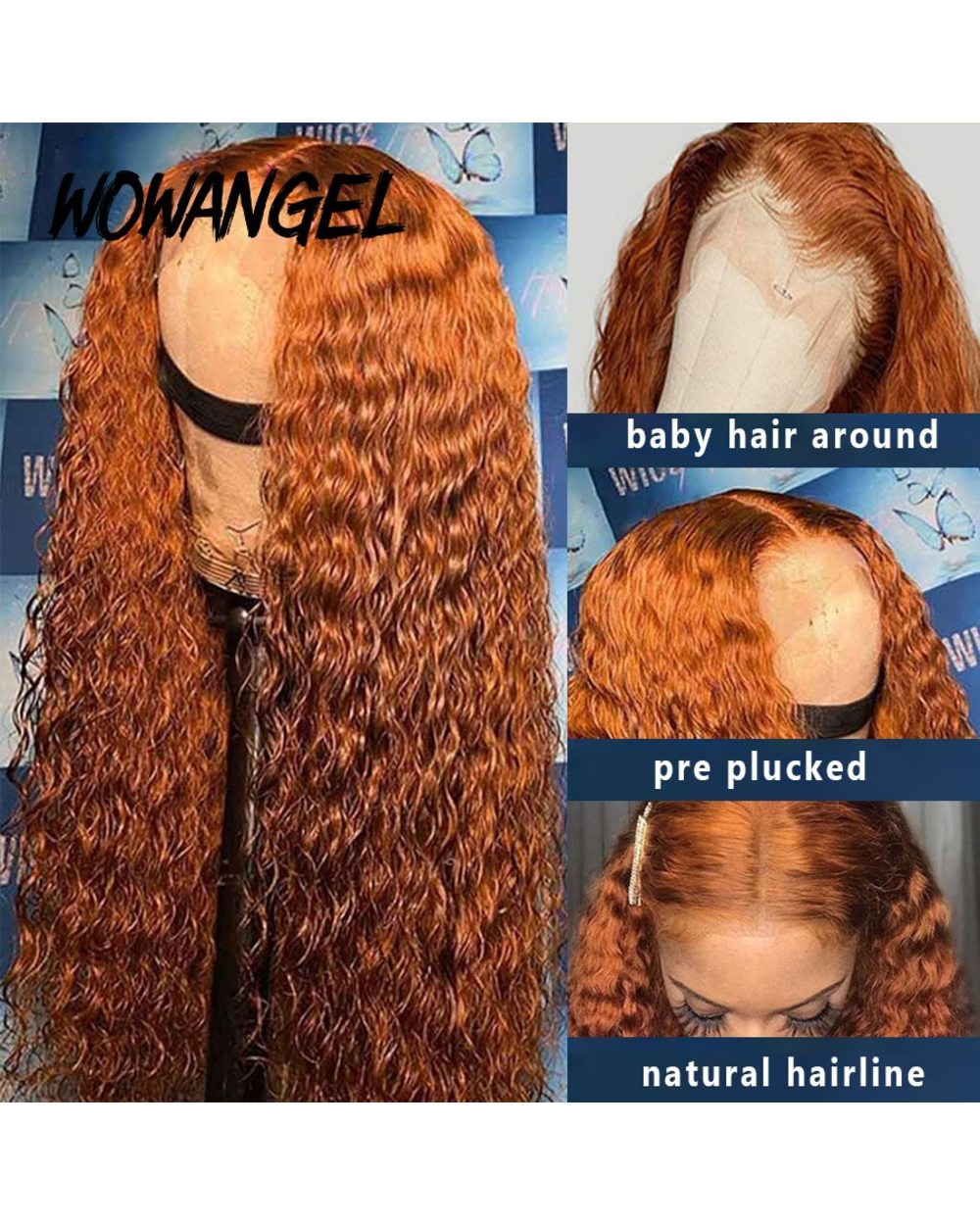 Burgundy 99J Blonde Ginger Orange Wig Kinky Curly Wig Lace Front Human Hair Wigs Brazilian Remy Hair Transparent Lace front-4