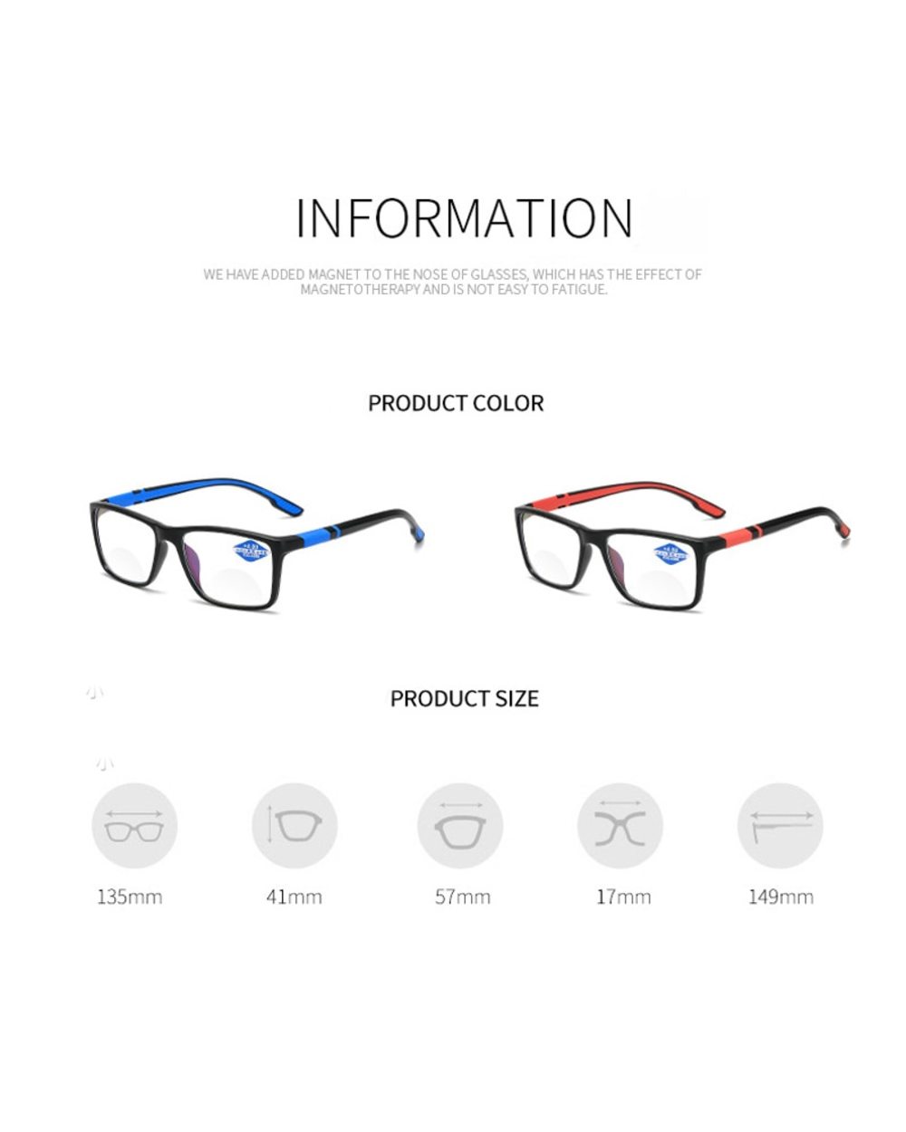 Iboode Anti-Blue Reading Glasses Ultra Light Resin Computer Glasses Fashion Flexible Multifocal Light Glasses +1.0 1.5 front-3