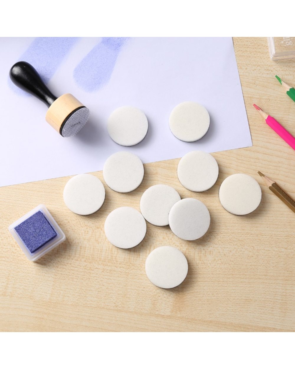 Flat Domed Foam Refills Replacement Applicators Mini Ink Blending Tool for Scrapbooking front-3