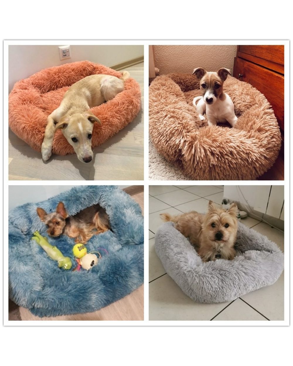 Square Super Soft Dog Bed Warm Plush Cat Mat Dog Beds For Large Dogs Puppy Bed Nest Long Plush Pet Warm Sleeping Mats front-5