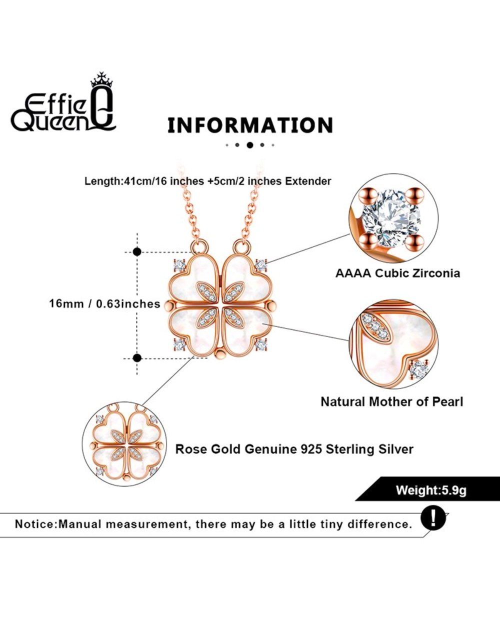 To My Mommy Necklace Gift for Mom Mother Of Pearl Clover Heart Necklace 925 Sterling Silver Jewelry for Woman front-1
