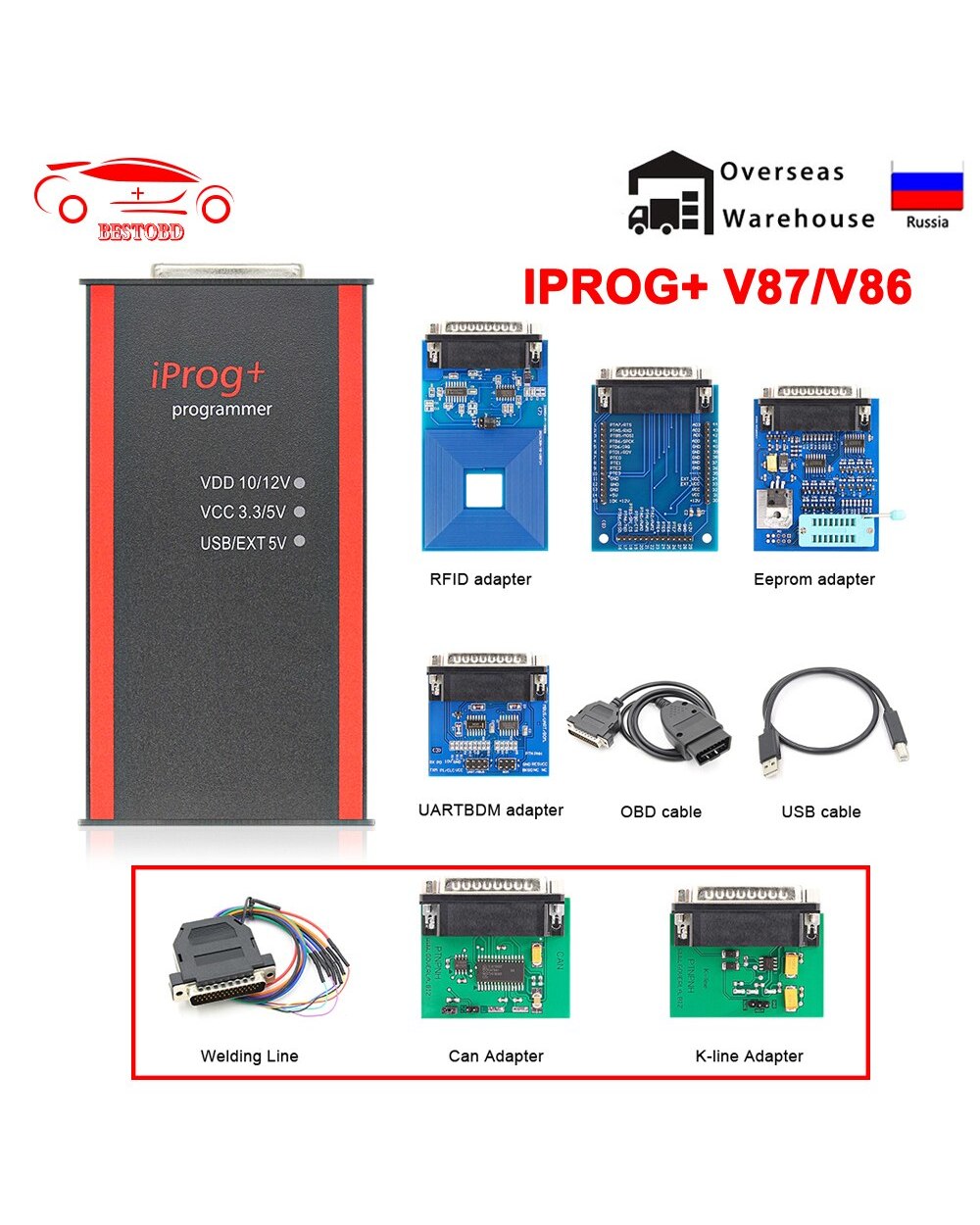 Iprog Pro Full Ecu Programmer Iprog+ 2019 V87 Car Eeprom Immo Radio