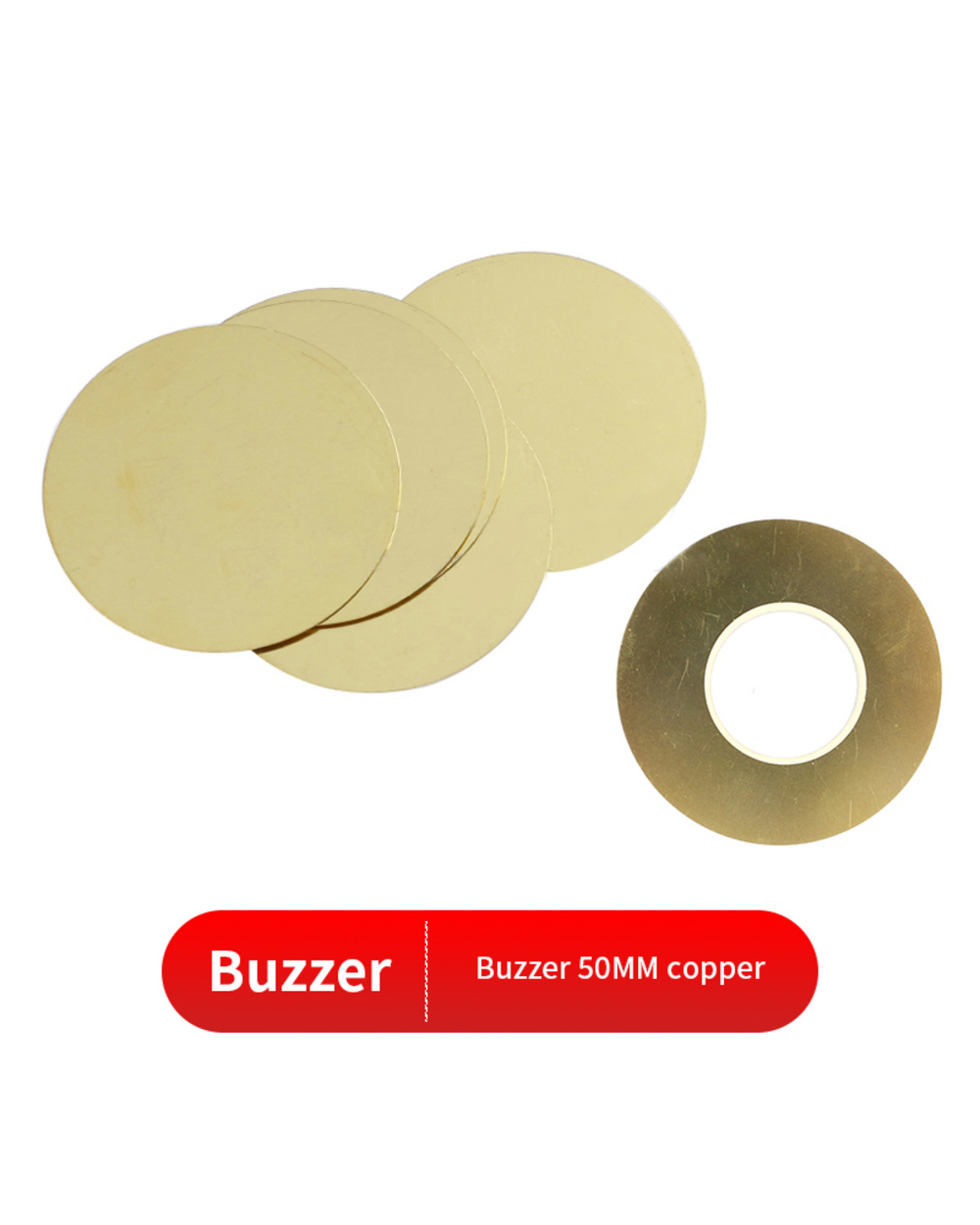 10Pcs 35Mm 50Mm Piezo Elements Buzzer Sounder Sensor Trigger Drum Disc Copper Piezo Buzzers For Arduino Loudspeaker front-0