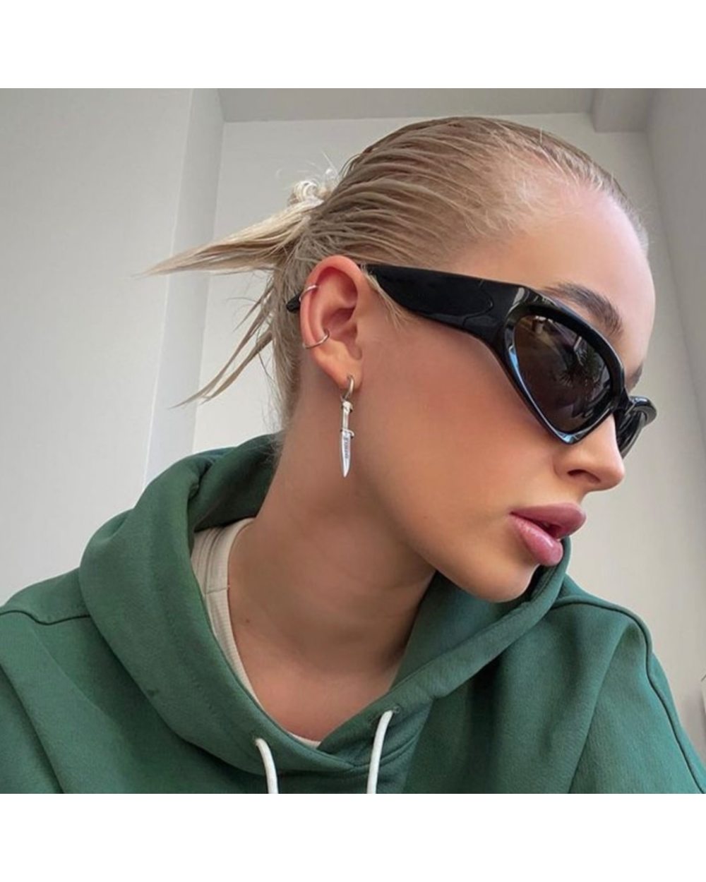 Brand Designer Steampunk Sunglasses Women Retro Mirror Sun Glasses Female Outdoor Sports Black Shades Vintage Driving E front-1