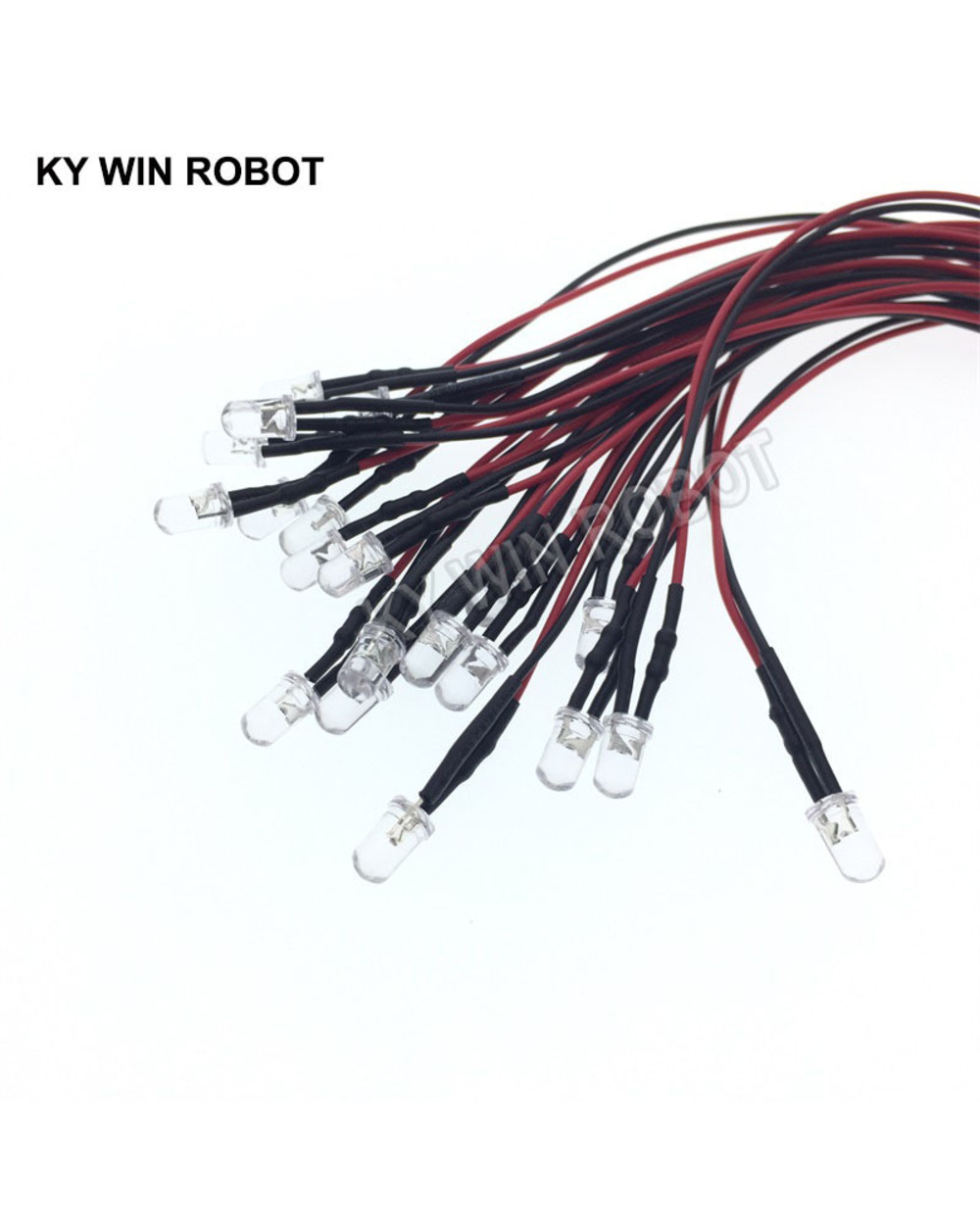 10Pcs 3Mm Led 5-12V 20Cm Pre-Wired White Red Green Blue Yellow Uv Rgb Diode Lamp Decoration Light Emitting Diodes Pre-S front-4