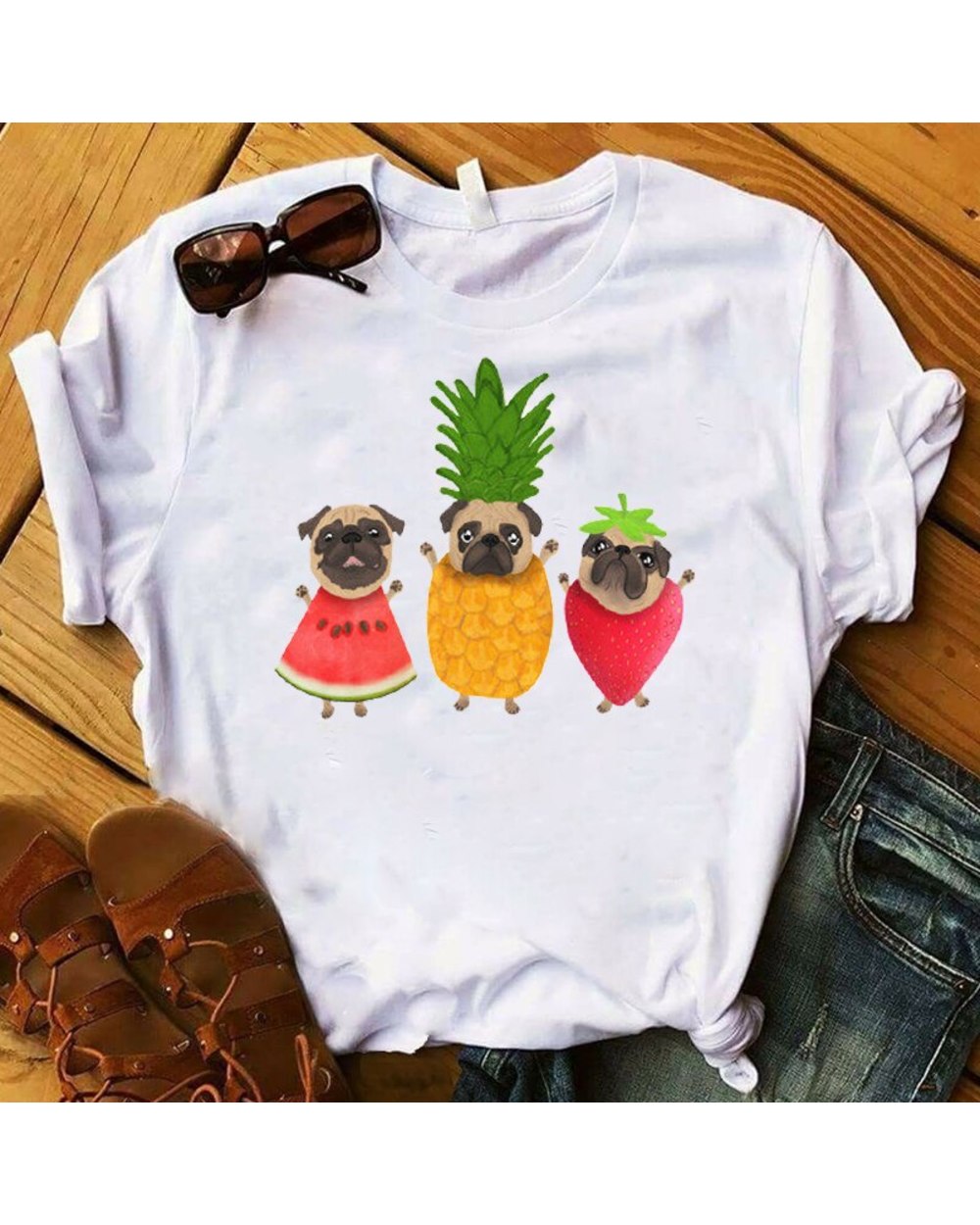Summer Time Female Tee Shirt Femme Ladies Clothes T-shirt front-3