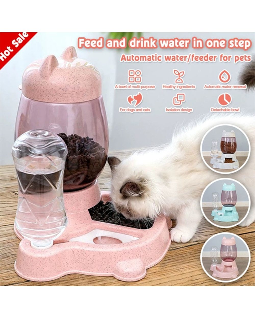 Automatic Feeder Pet Stuff Dog Cat Drinking Bowl For Pets Water Drinking Feeder Feeding Large Capacity Dispenser front-0