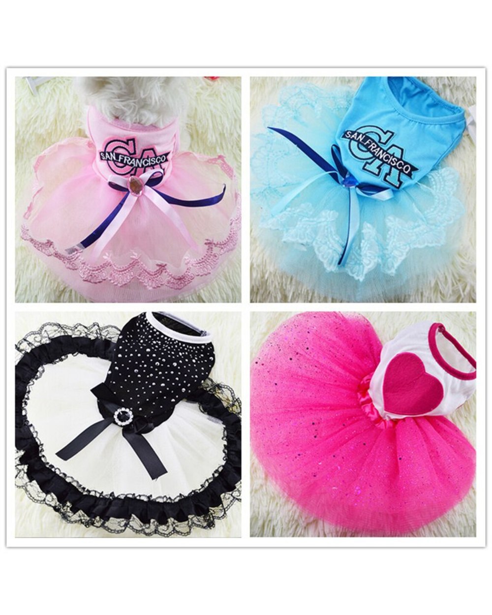 Tutu Dog Dress Lace Dress Cute Pet Cat Princess Apparel Clothes Party Pet Skrit for Dog and Cat Pet Supplies front-4
