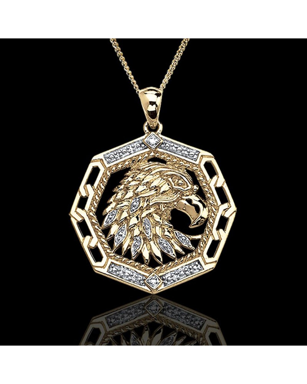 Eagle Pendant Animal Necklace Mens Gold Necklace accessories front-2