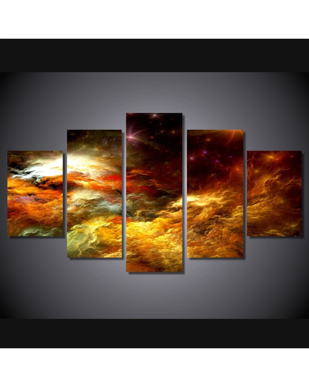 Abstract Colored clouds Nebula Star Picture Print Space 5 Panel Canvas Art Wall Decor front-0