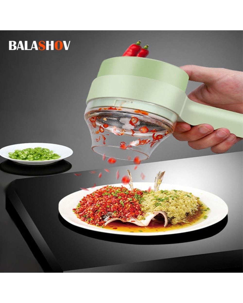 Multifunction Food Chopper Slicer Electric 4In1 Vegetable Cutter Masher Wireless Garlic Crusher Grinder Kitchen Gadgets front-0