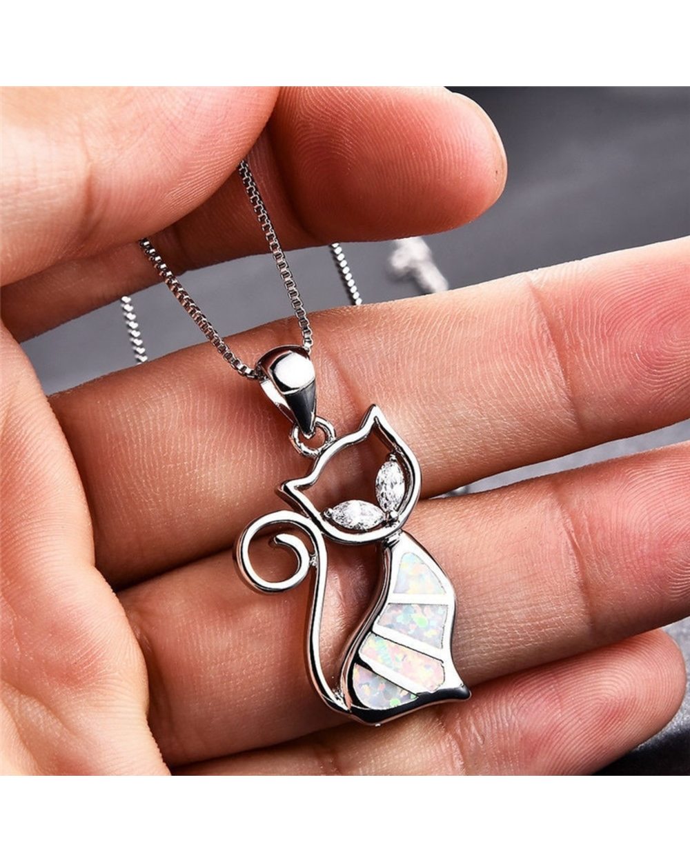 Mainecoon Cat Pendant Necklace Women Jewelry Gifts front-3