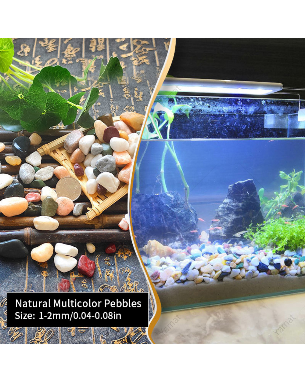 100g Multicolor Bean Pebbles For Home Garden Decoration front-3