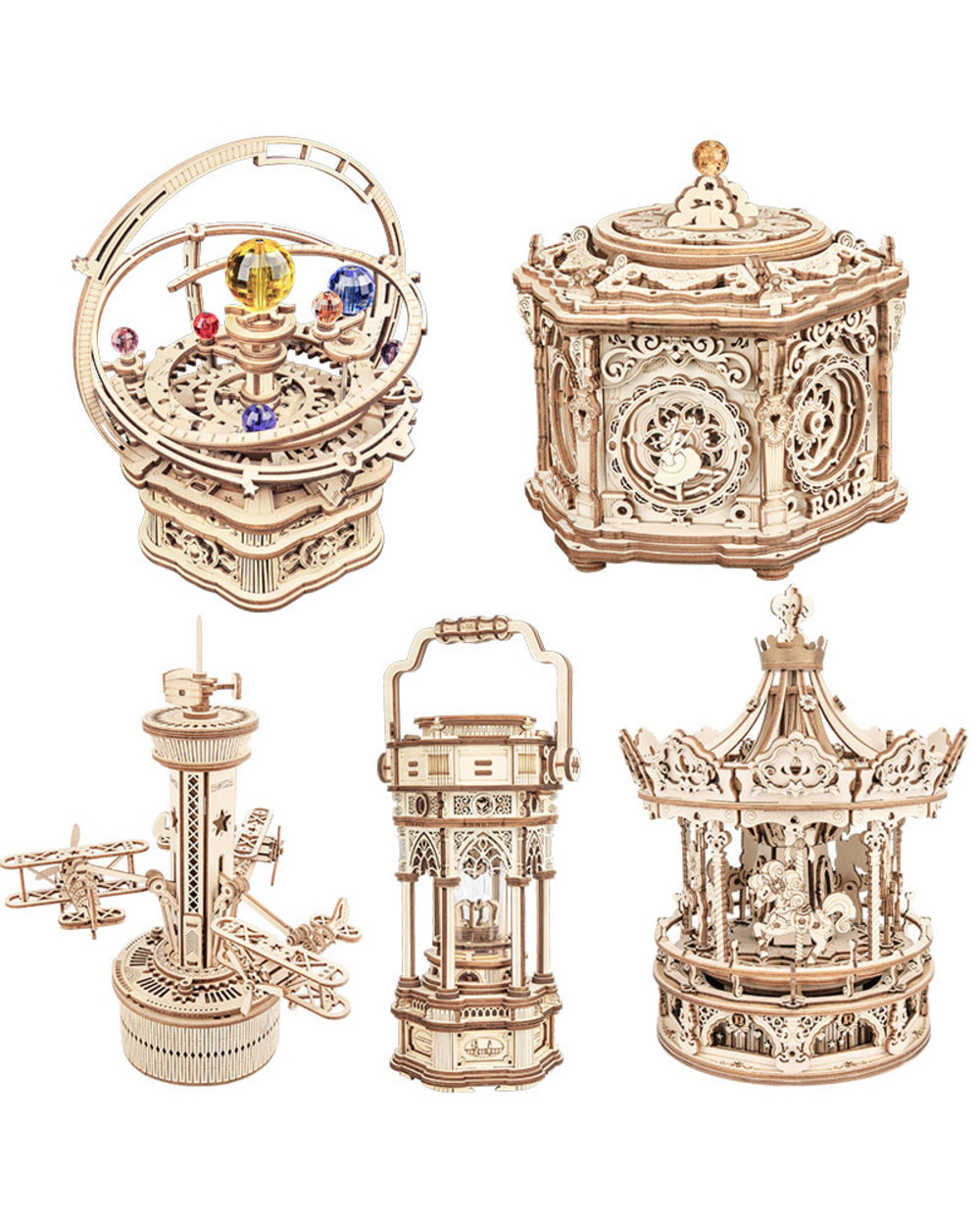 Rokr Music Box 3D Wooden Puzzle Game Assembly Model Building Kits Toys for Children Kids Birthday Gifts AMK front-0