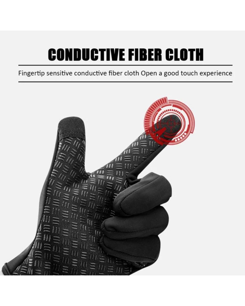 2022 Man Warm Winter Gloves Touchscreen Waterproof Windproof Glove Ski Outdoor Sport Cycling Driving Zipper Black Glove front-4