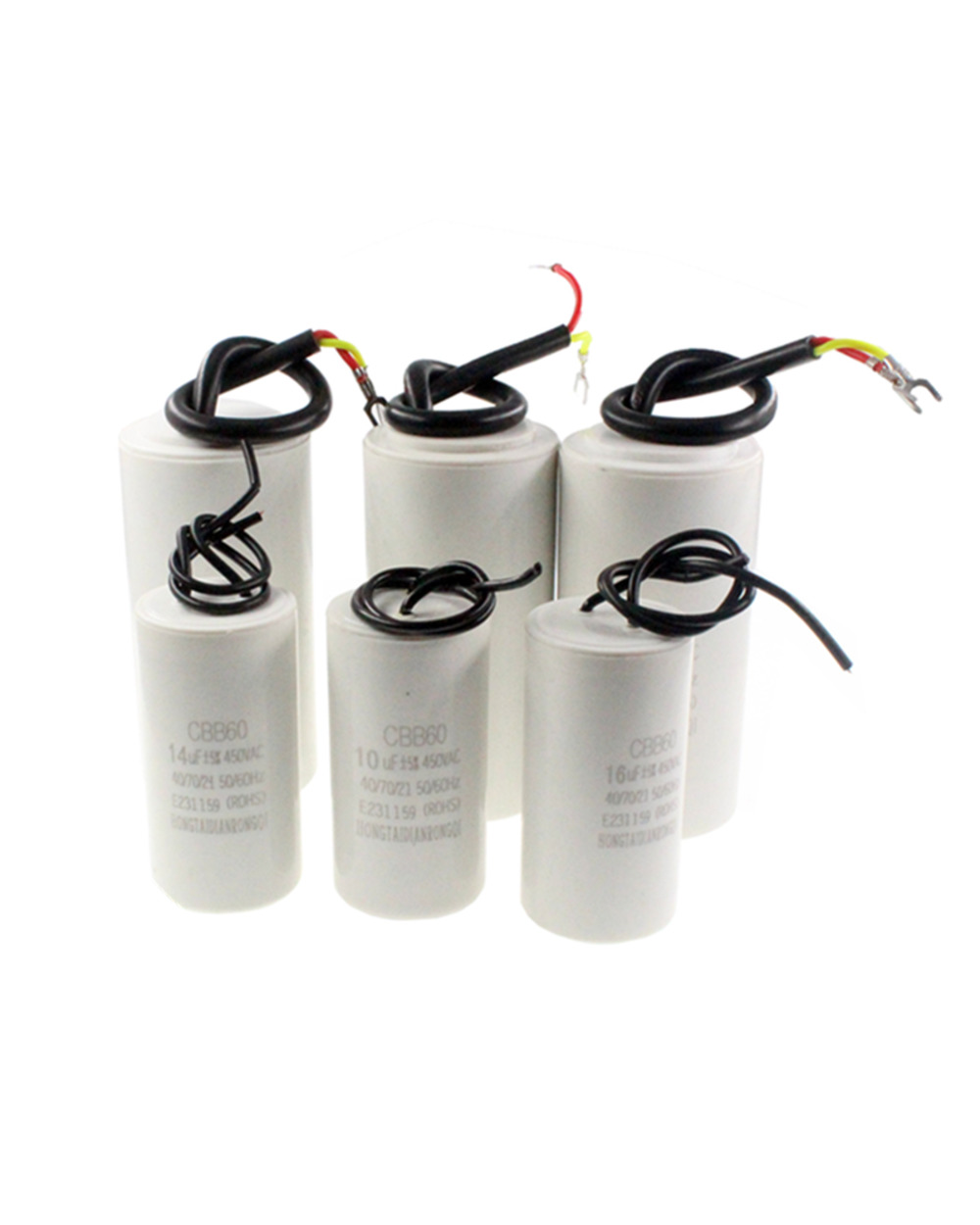450V 3Uf 4Uf 5Uf 6Uf 8Uf 10Uf 12Uf 15Uf 18Uf 20Uf 25Uf 30Uf 35Uf 40Uf 45Uf 50Uf Motor Run Capacitors Cbb60 Spade Tabs 4 front-2