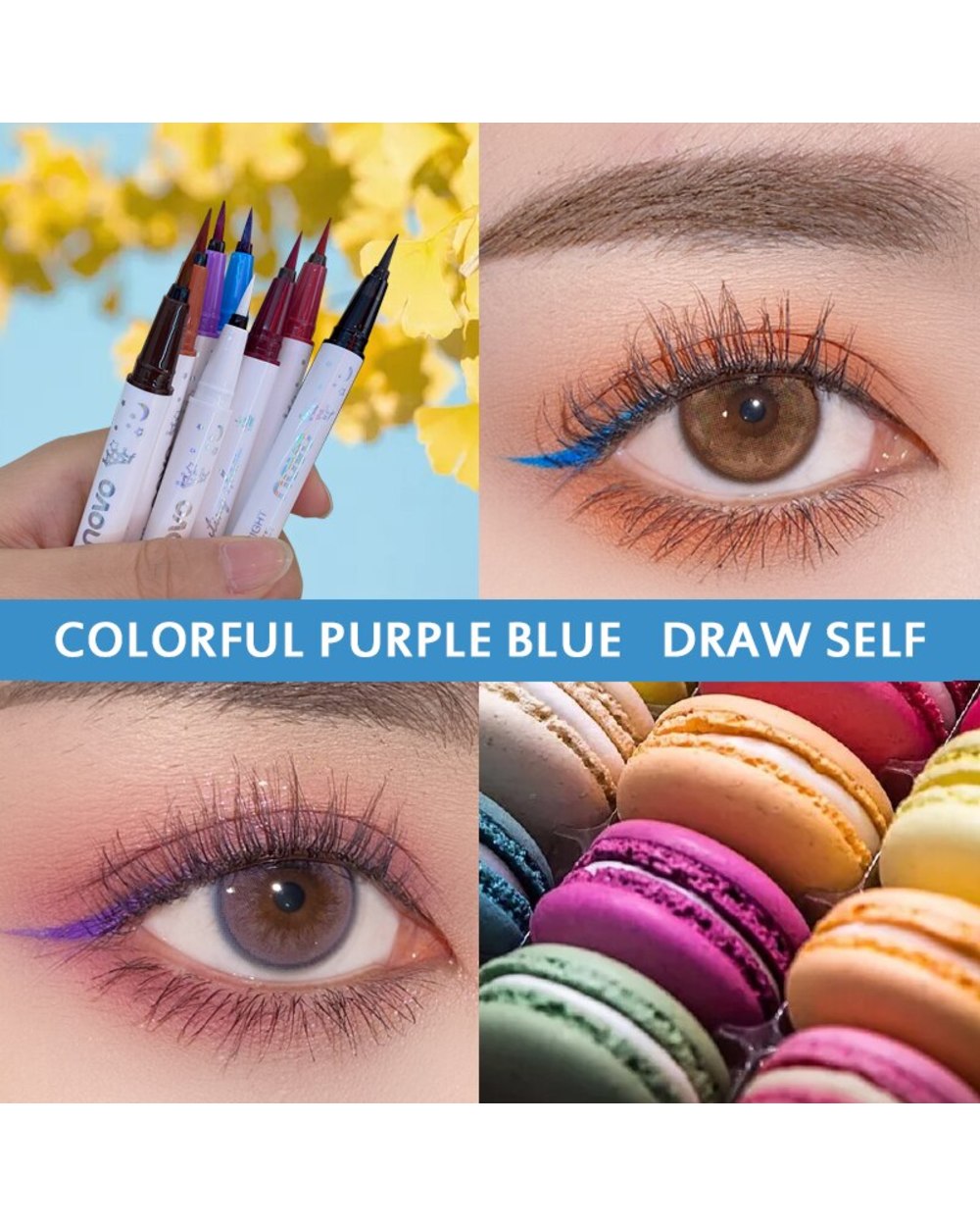 8 colors Colorful Matte Liquid Eyeliner Pencil Quick Dry Waterproof Makeup Liquid Red Green White Gold Brown Eyeliner front-2