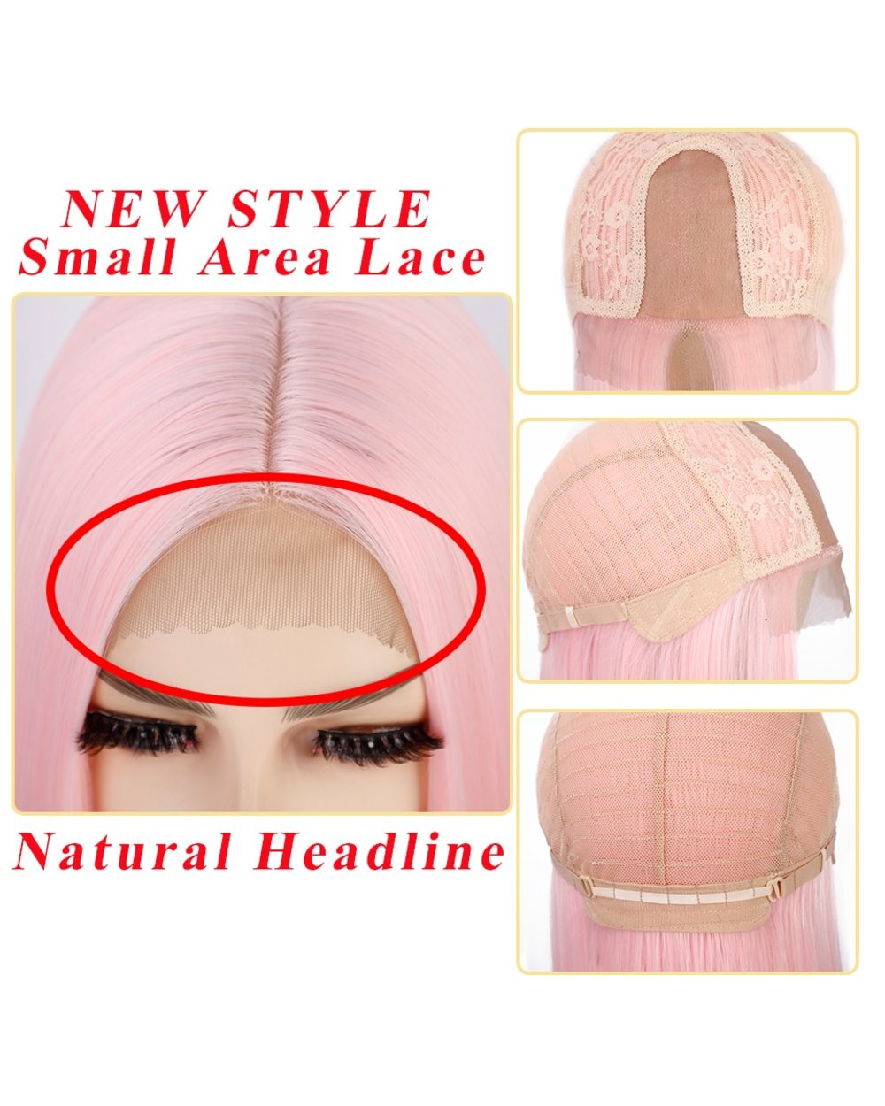 Long Straight Synthetic Wigs Pink Cosplay Wig for Women Blonde Black Red Orange Middle Part Hairs front-1