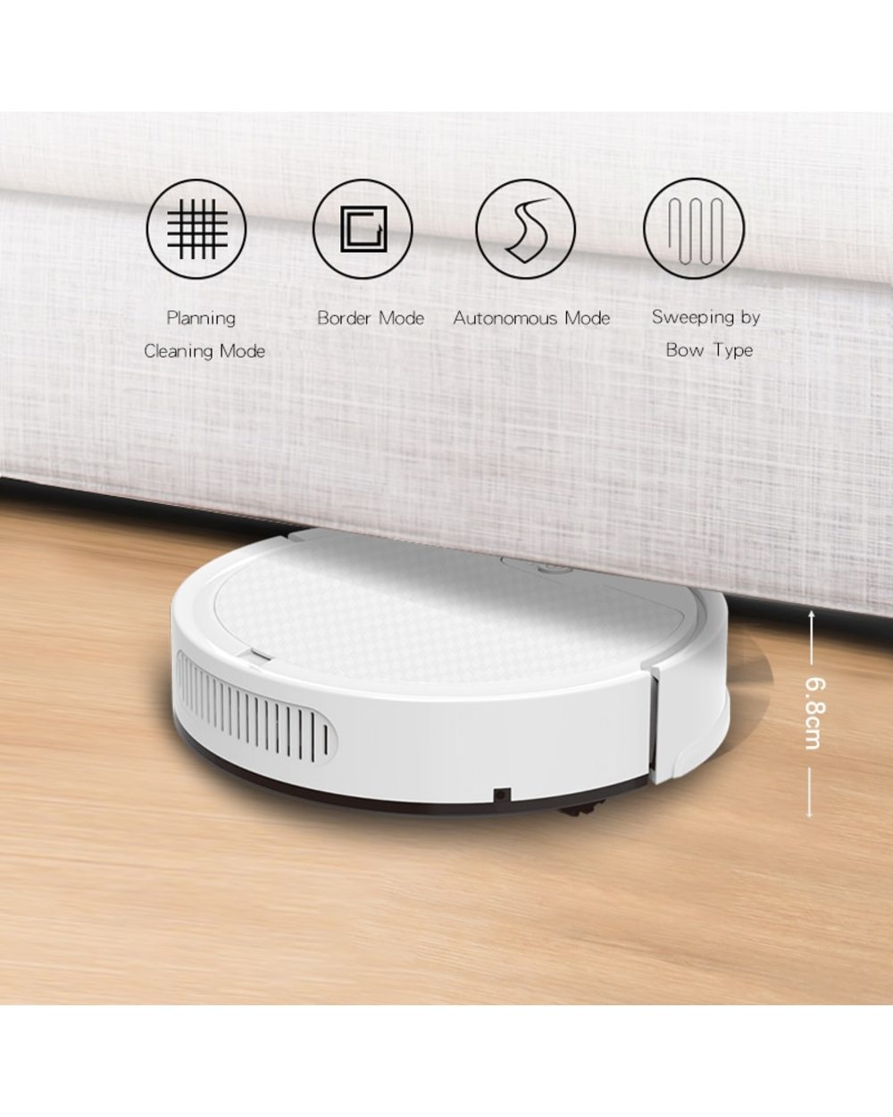 Robot Vacuum Cleaner Smart Remote Planned Control Wireless Sweeping Household Appliances To Clean The Floor Vacuum Clea front-2