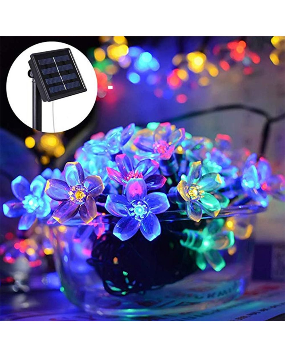 Solar String Lights 100LEDs Peach Flower Waterproof Outdoor Decoration garland Fariy Lights Christmas party Garden front-0