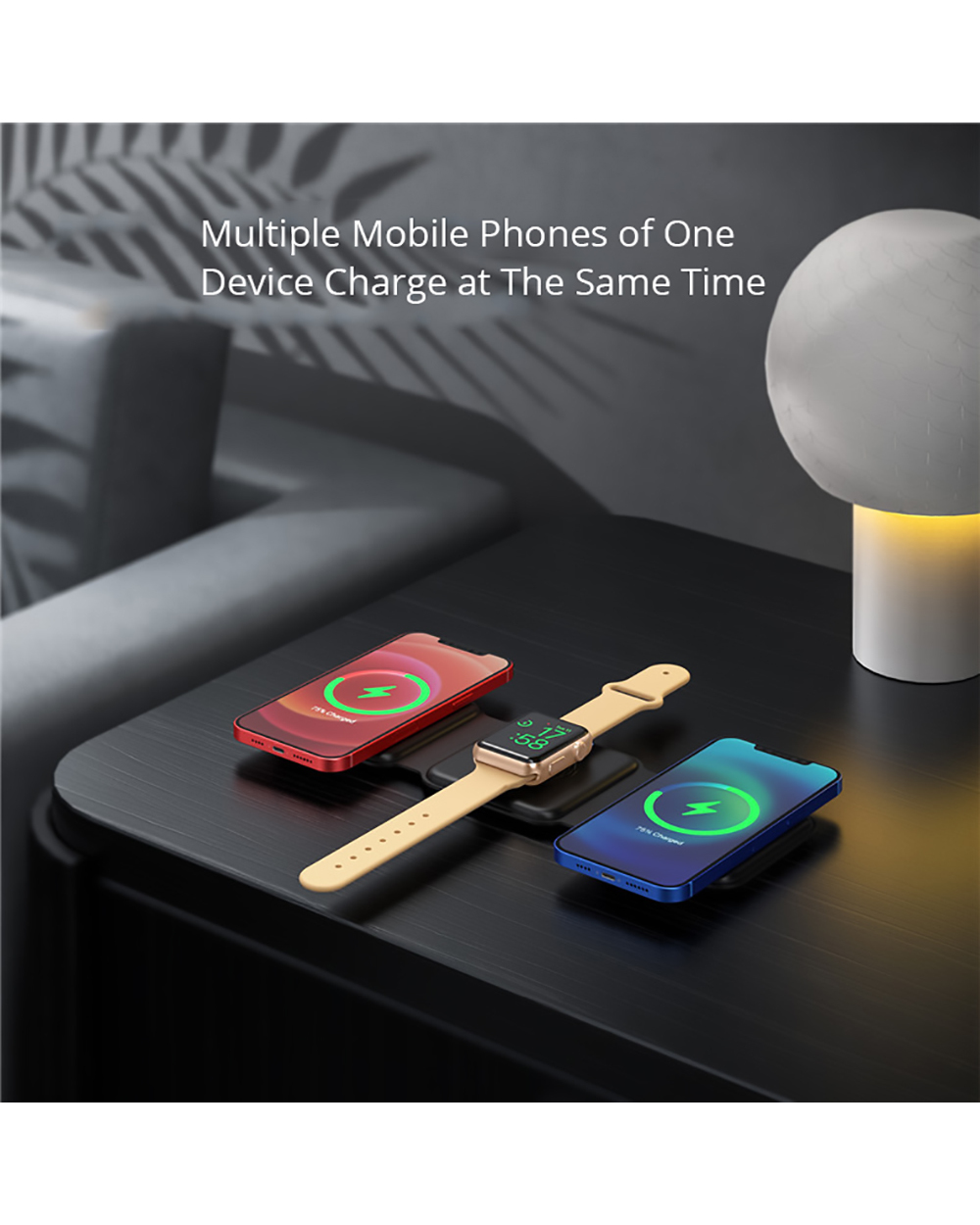 3 in 1 Wireless Charger Foldable For iPhone 12 13 Pro Max 15W Magnetic Fast Charging For Apple Watch/Airpods Portable front-1
