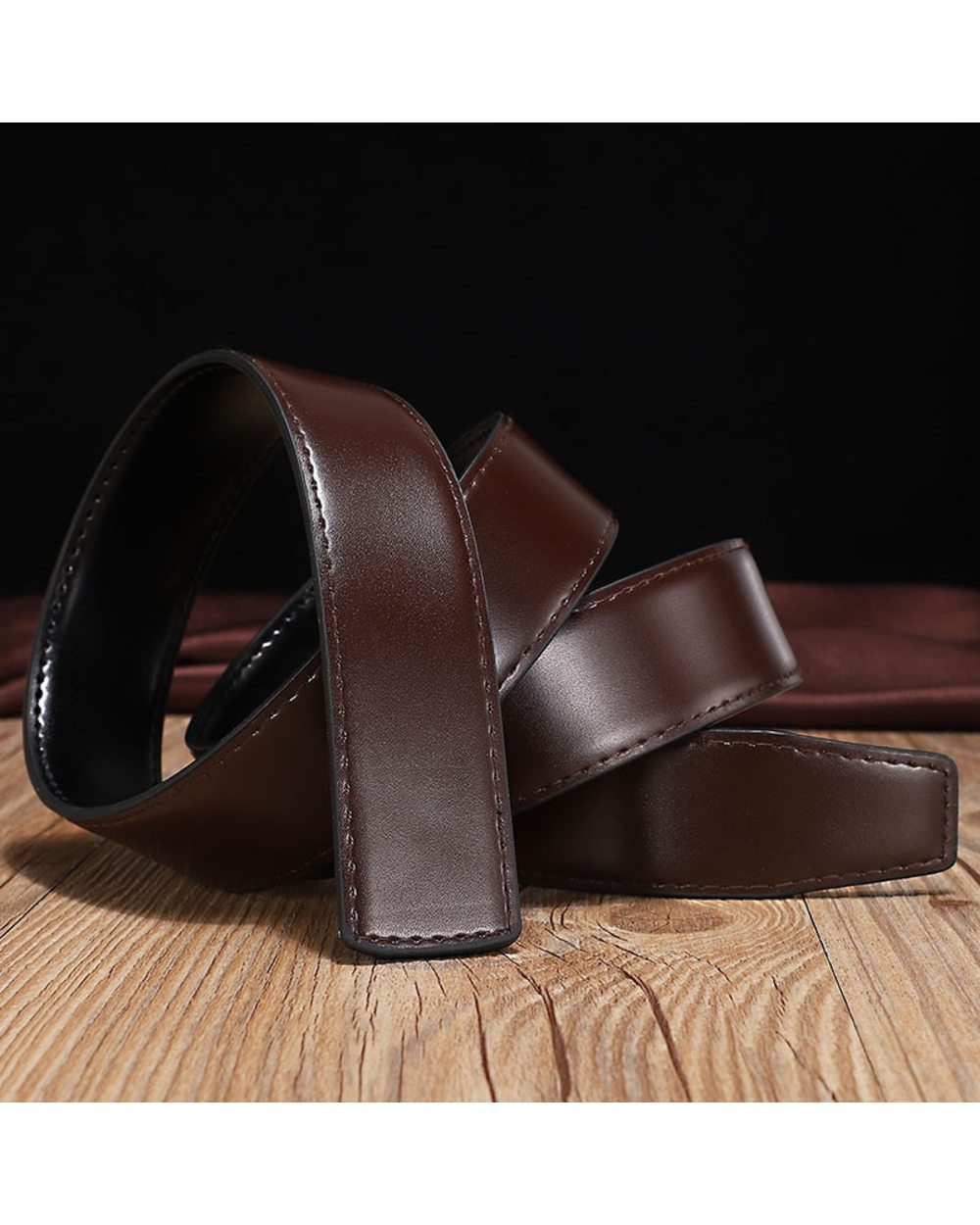 Double-Sided Cow Reversible Leather No Buckle 2.8Cm 3.0Cm 3.3Cm 3.5Cm 3.8Cm Wide Belt Without Automatic Buckle High Qua front-4