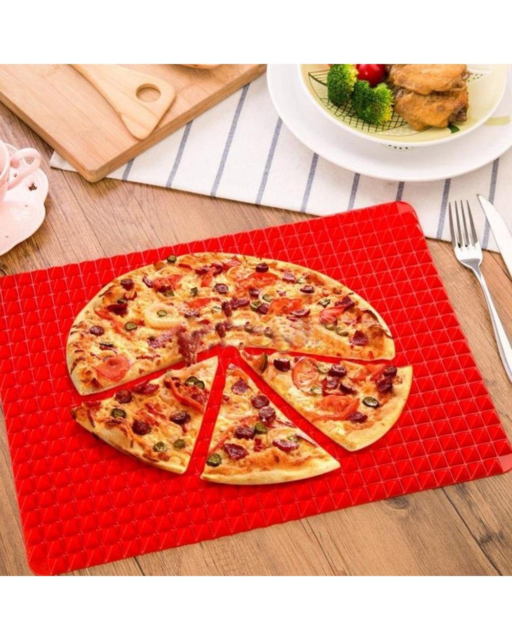 Multi-Function Meat Pad Bbq Mat Silicone Bbq Pyramid Pan Fat Reducing Slip Oven Baking Grill Oil Filter Pad Sheet Cooki front-2