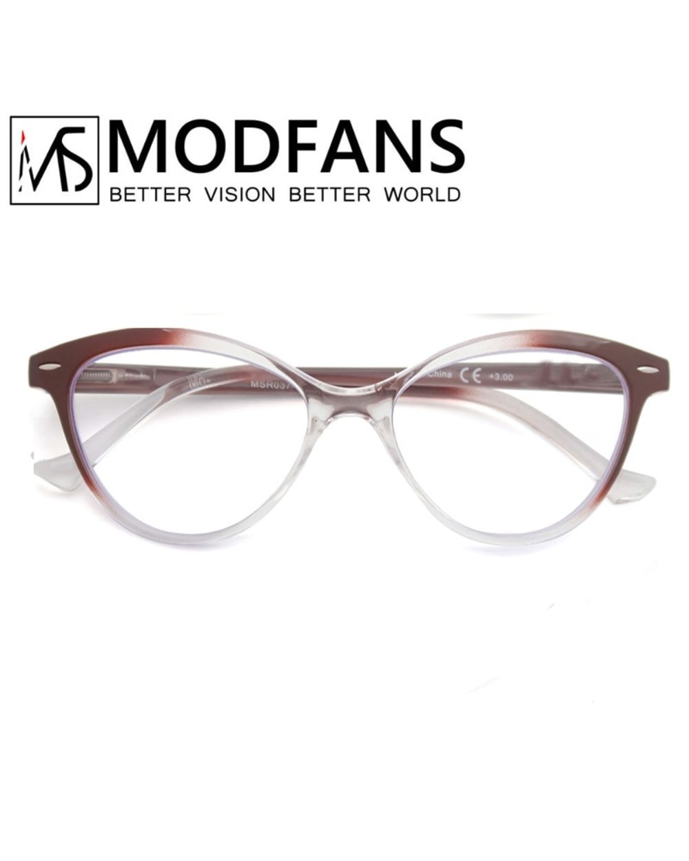 Modfans Cat Eye Reading Glasses Women Spring Hinge Lightweight Presbyopic Readers Eyeglasses With Diopter +0.5 To +4.0 front-4