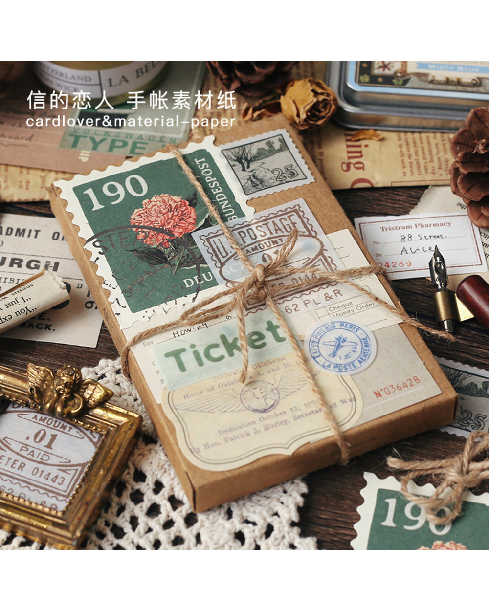 30 Pcs Vintage Scrapbooking Material Paper Set For Album Art Craft Diy Planner Diary Book Gift Greeting Card front-2