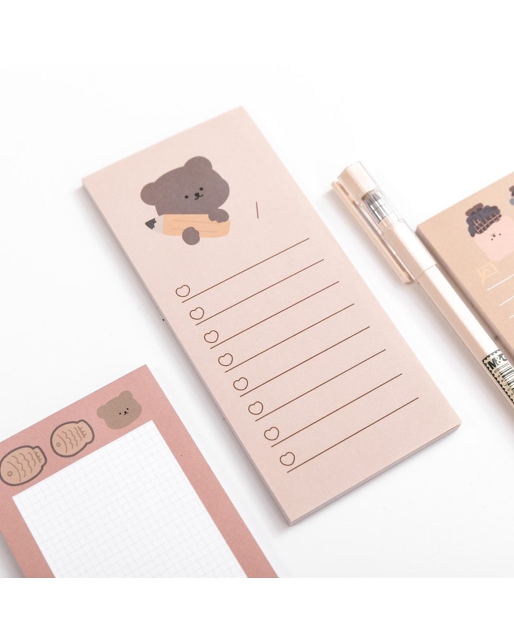 50 Sheets Cute Korean Biscuits Bear Memo Pad Message Notes Decorative Notepad Note check list Memo front-4