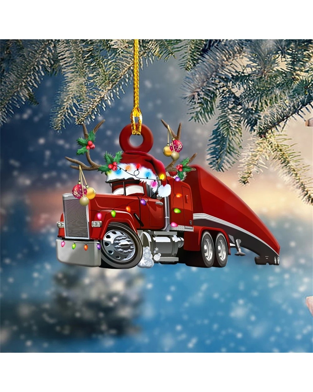 2021christmas Ornaments Hanging Gift Product Family Creative Car Train Christmas Tree front-3