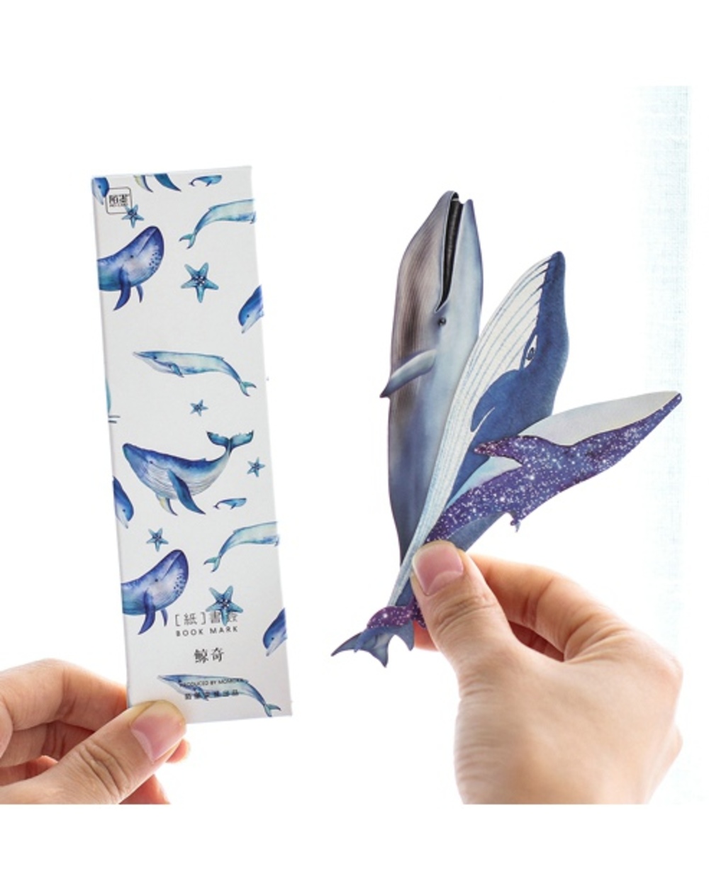 30Pcs/Pack Creative Big Miracle Whale Fish Paper Bookmark Stationery Bookmarks Book Holder Message Card School Supplies front-0