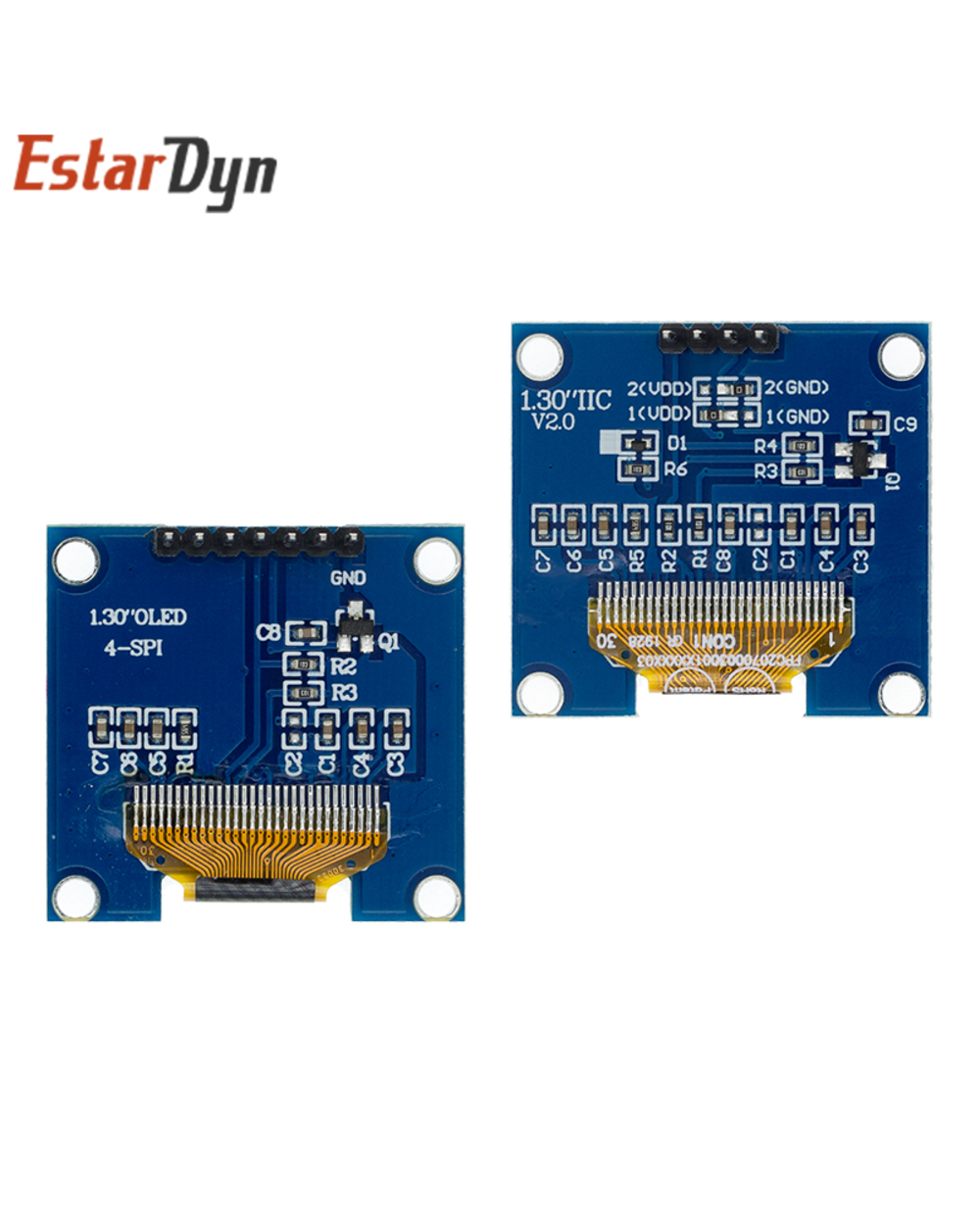 Rohs 1.3 Inch Oled Module White/Blue Spi/Iic I2c Communicate Color 128X64 1.3 Inch Oled Lcd Led Display Module 1.3&Quo front-1
