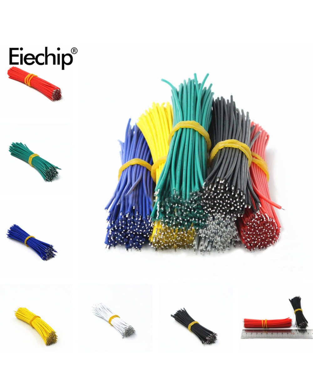 120Pcs/Set 24Awg Tin-Plated Breadboard Pcb Solder Cable 24Awg 8Cm Fly Jumper Wire Tin Conductor Wires 1007-24Awg Connec front-0