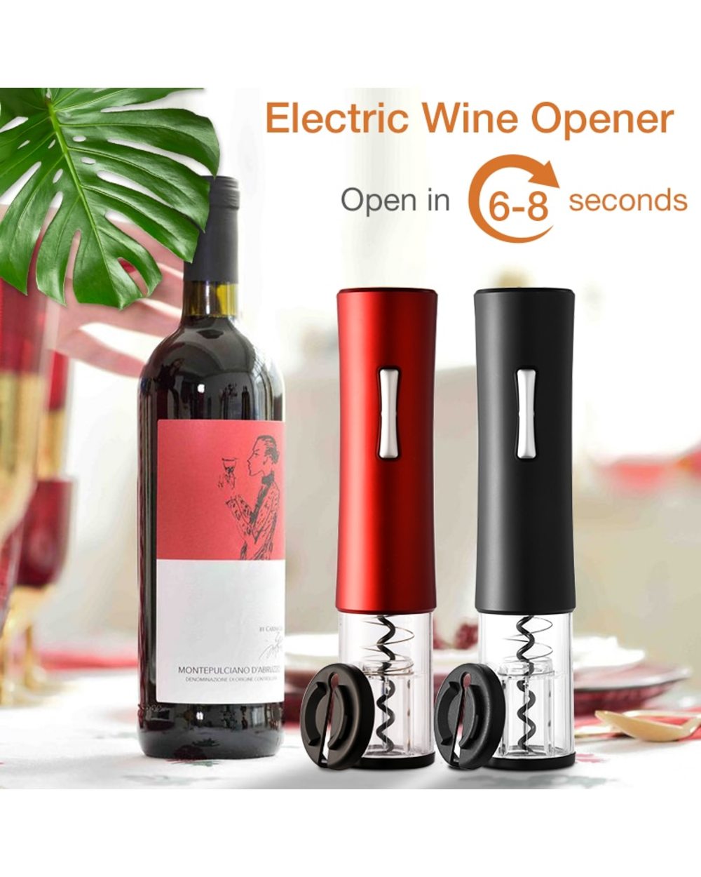 Automatic Bottle Opener Wine Opener Electric Red Wine Opener Foil Cutter Rechargeable front-0