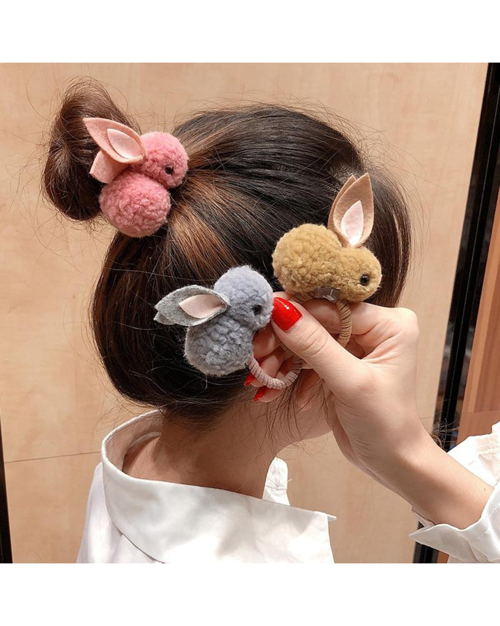 Plush Bunny Hairband/Hairpins front-0
