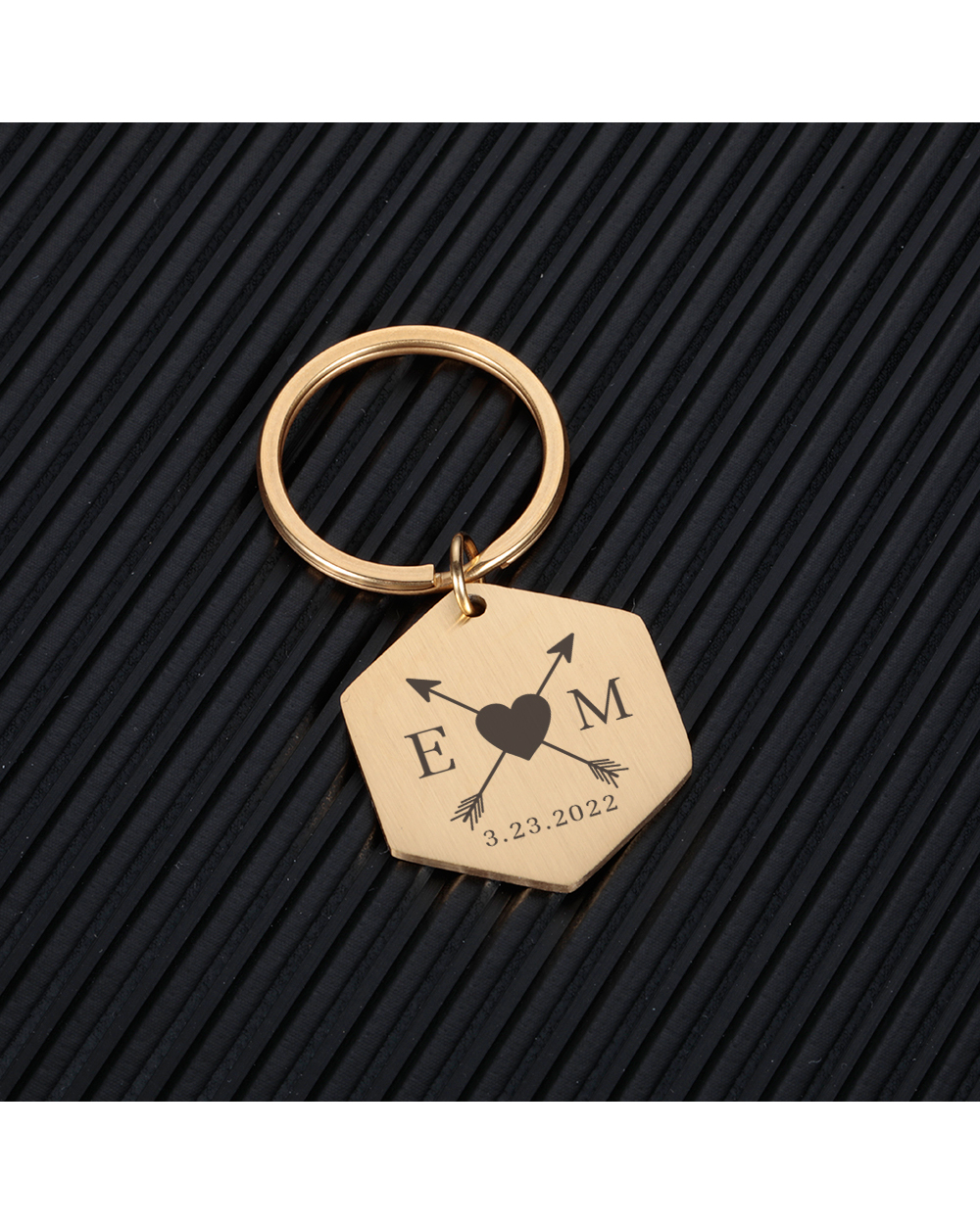Customized Name Couples Keychain Romantic Lover Couple Stainless Steel Keyring front-5