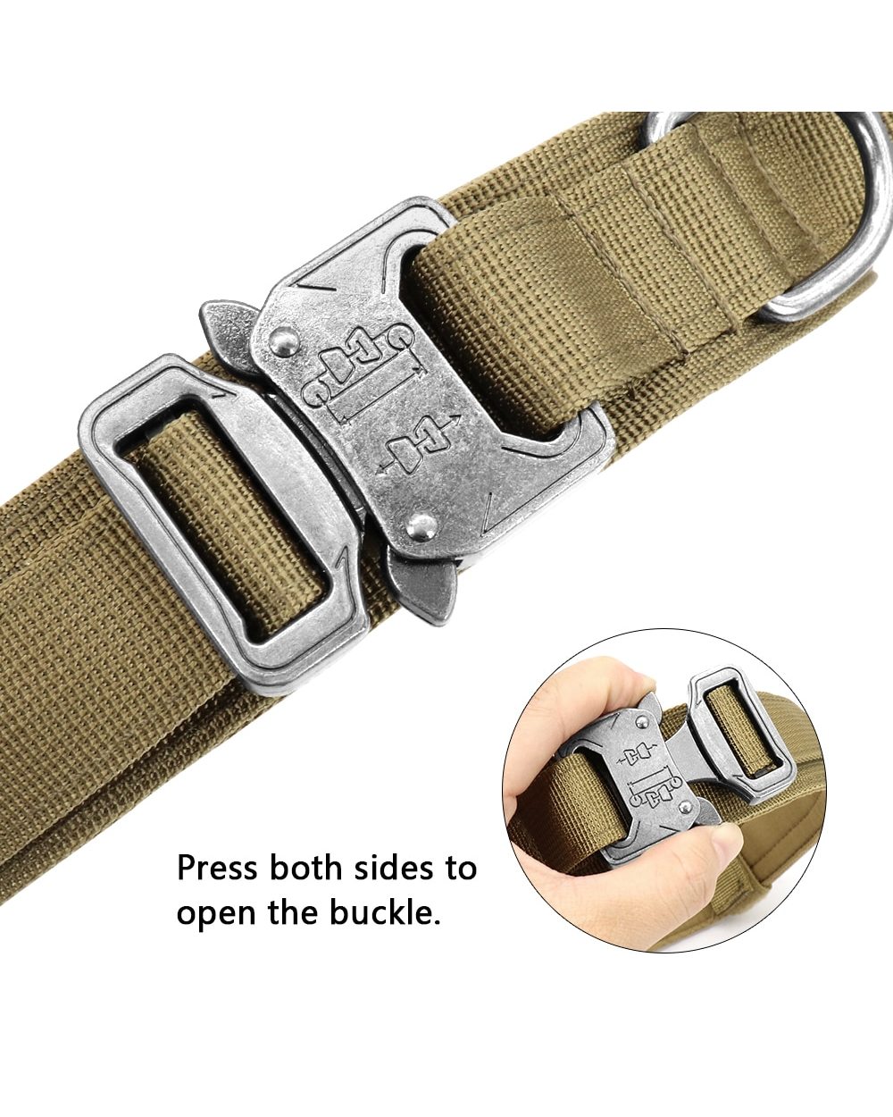 Military Tactical Dog Collar German Shepard Large Dog Collars For Walking Training Duarable Dog Collar Control Handle front-3