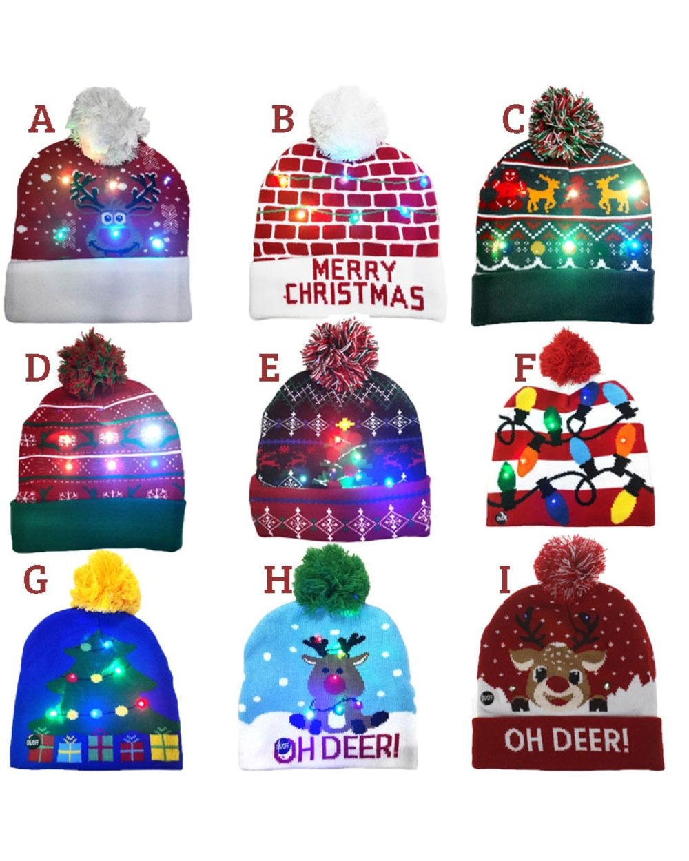 EARLY CHRISTMAS SALE - LED Knitted Christmas Hat front-0