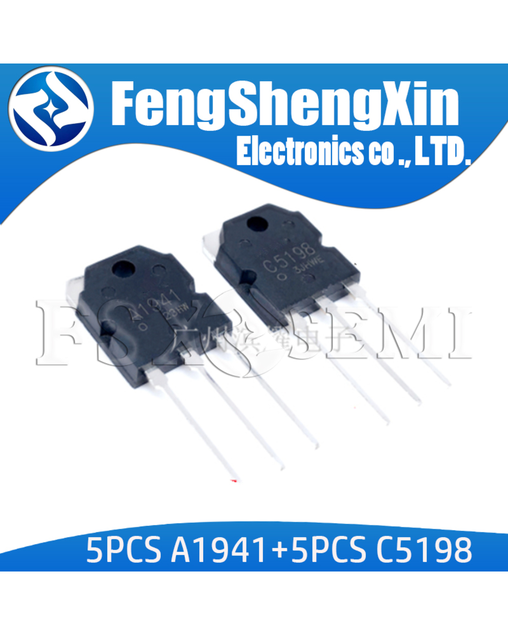 10Pcs 5Pairs 2Sc5198 2Sa1941 To3p (5Pcs A1941 + 5Pcs C5198) To-3P Power Transistor front-0