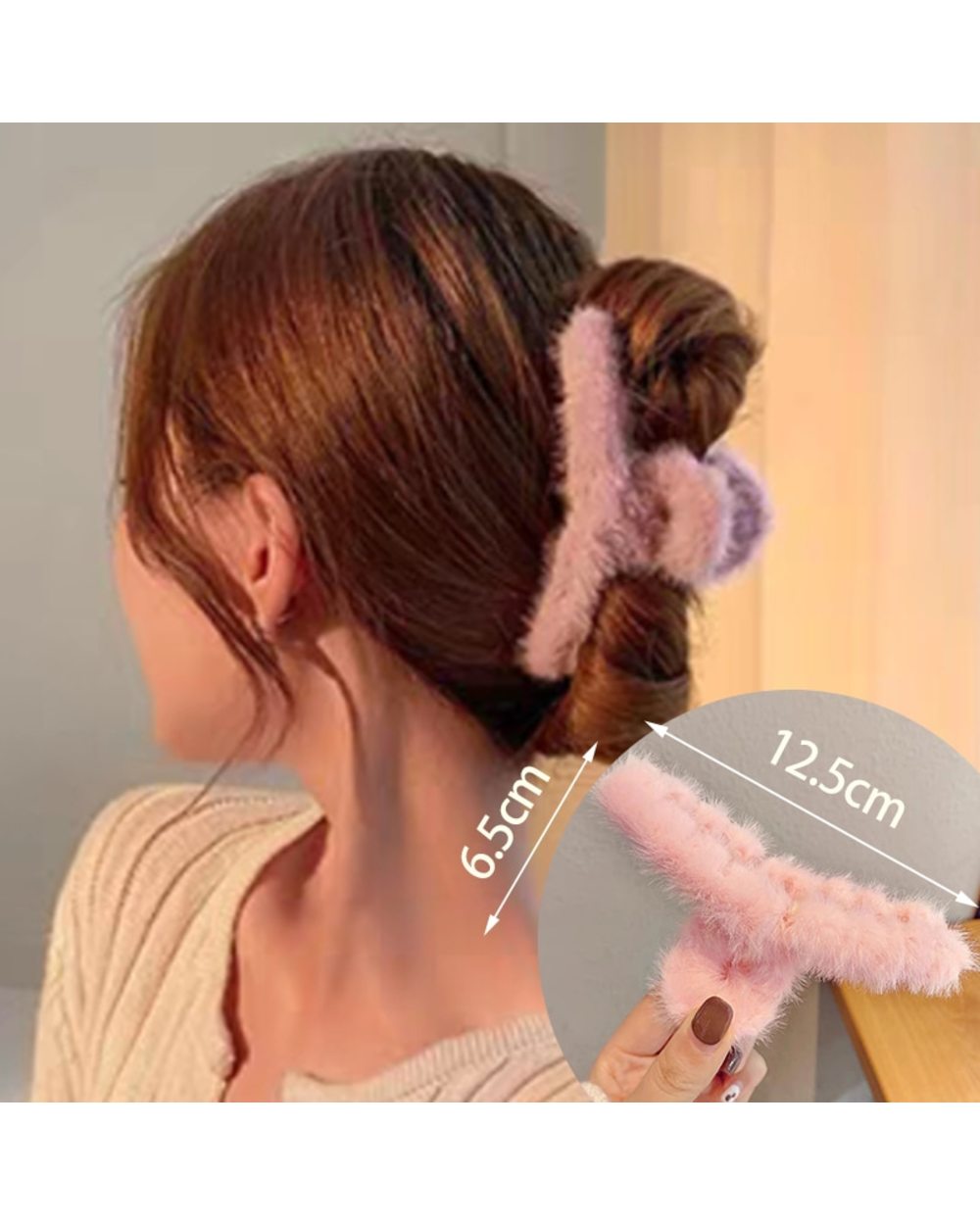 17Km Plush Hair Claws Autumn Winter Warm Hair Clips For Women Korean Shark Hair Accesseries Trendy Jewerly Fashion Barr front-4