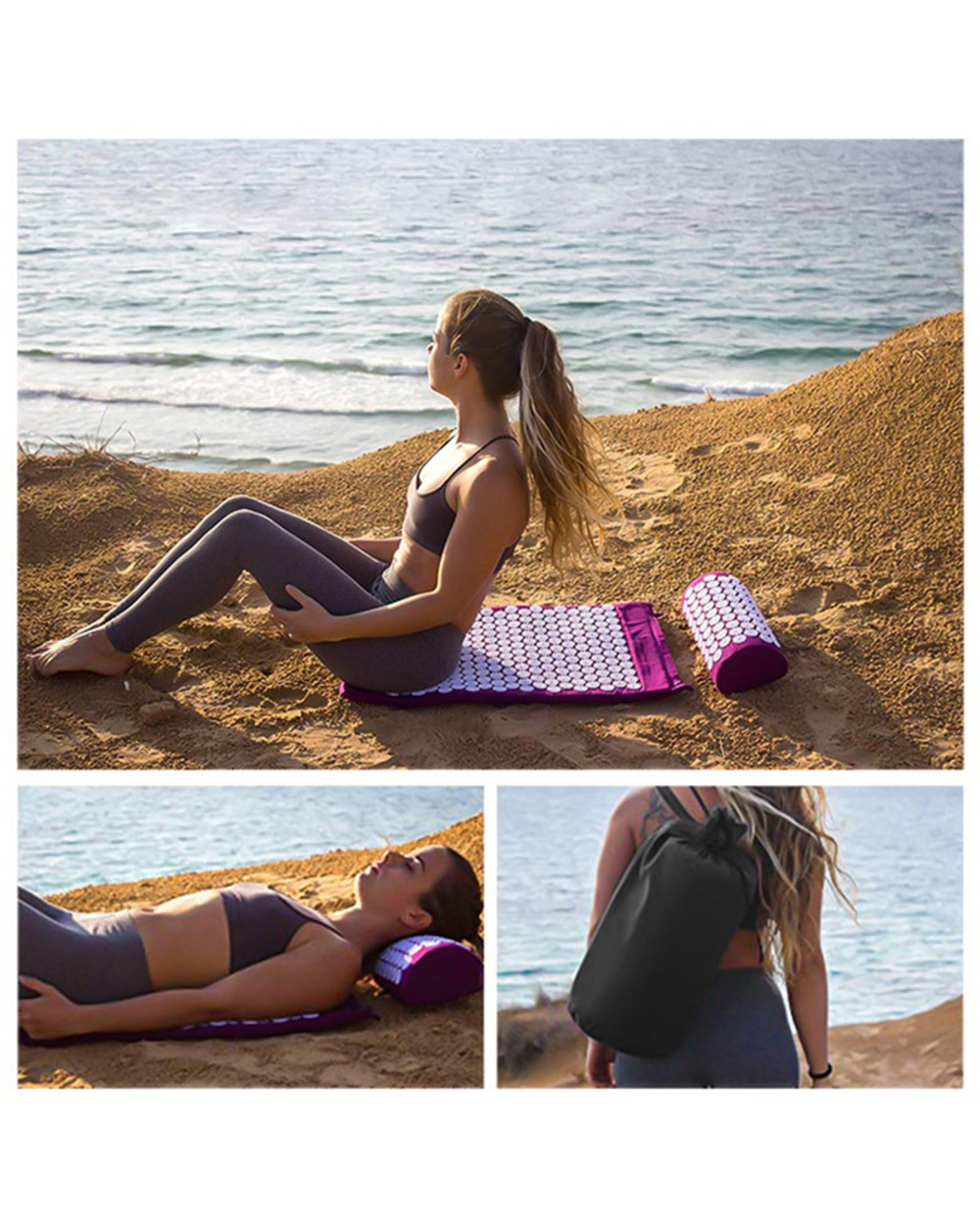 Acupressure Mat Spike Massage Mat And Pillow Relieve Back Relax Muscles Non-Slip Yoga Mats Acupuncture Cushions Applica front-1