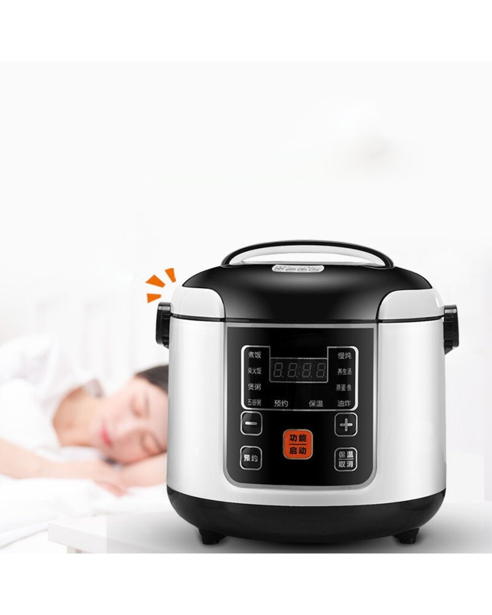 12V 24V Electric Rice Cooker Car Truck Multicooker Soup Porridge Cooking Food Steamer 2L Electric Lunch Box Home Rice C front-2